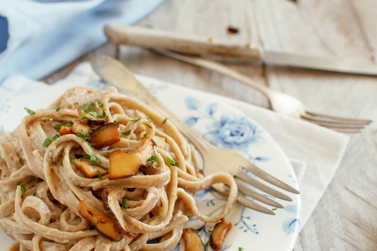 A plate of truffle pasta